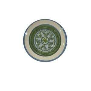 Vintage Royal China Ironstone Compass Design Plates Green/Blue 10”x 10”